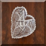 G14. Cut glass heart shaped bowl. - $8 